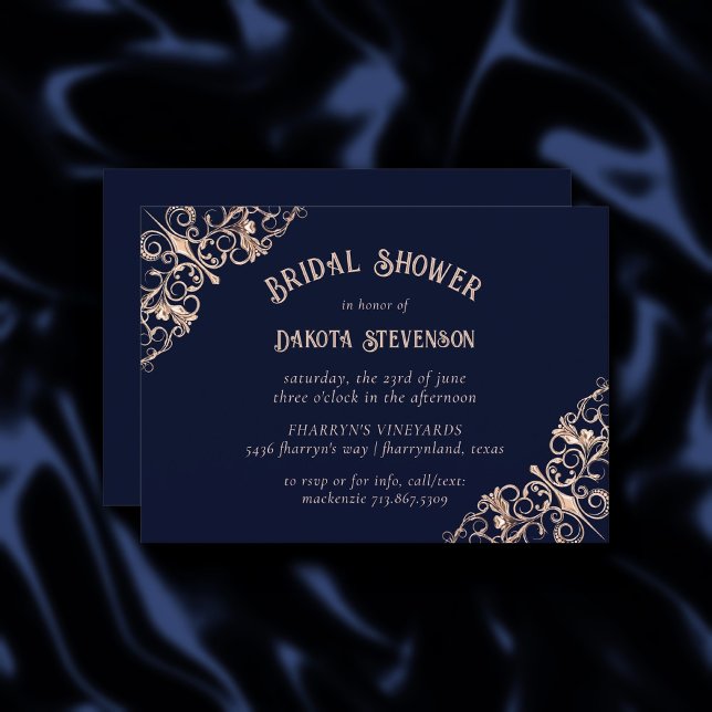 Convites Marinho Art Deco Azul e Esmagado | Geométrico (Criador carregado)