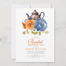 Convites Marinho Azul Azul, Laranja Buraco, Chá de panela F