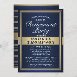 Convites Marinho Azul branco e Dourado do  de Parte de Apos