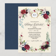 Marinho azul | Casamento de Borgonha Floral