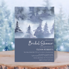 Convites Marinho Azul Chá de panela da Floresta Inverna