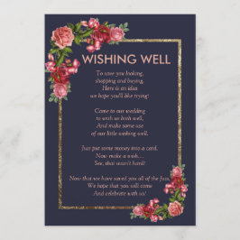 Convites Marinho Azul Cor-de-rosa Dourada Floral