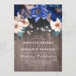 Convites Marinho Azul Corda Floral Luzes Casamento outono R
