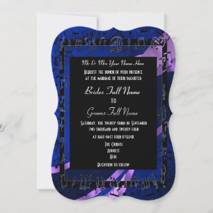 Convites Marinho azul damask elegante casamento formal