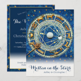 Convites Marinho Azul do Céu Azul Dourado Estrelas Casament