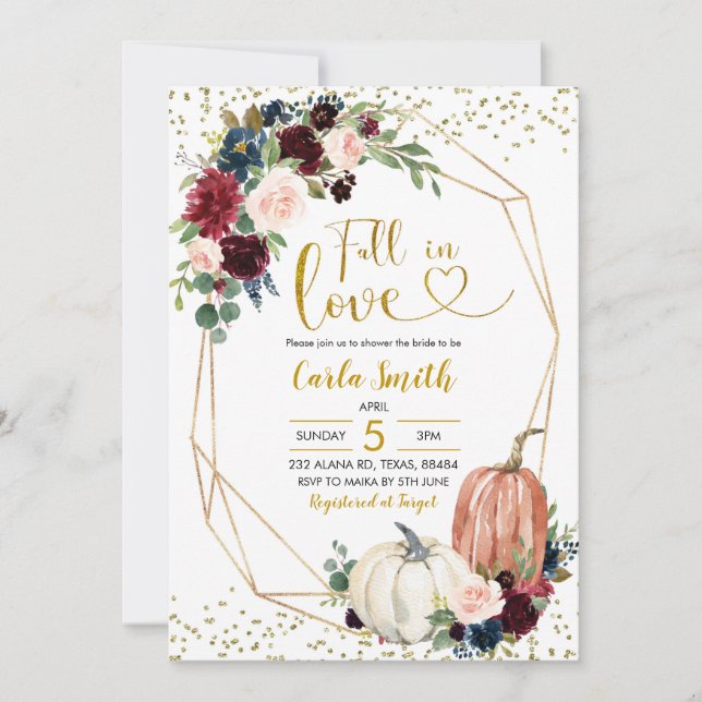 Convites Marinho Azul E Marsala Caem No Chá de panela Do Am (Frente)