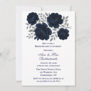 Convites Marinho Azul e Prata Leva Roupa de Bridesmaids