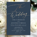 Convites Marinho Azul Elegante Dourado O Casamento<br><div class="desc">*NÃO REAL FOIL* ***este design é parte de uma coleção correspondente*** ______________________ este modelo é totalmente editável / personalizável por você o cliente - clique em personalizar outro botão se você quiser mover, adicionar, excluir ou fazer alterações significativas ao design ________________________ *se tiver perguntas sobre DESIGN ou necessitar de mais...</div>