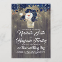 Marinho Azul Floral Casamento Russo Mason Jar