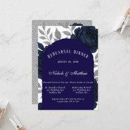 Convites Marinho Azul, Pedônia e Folhas de Prata Janto de E