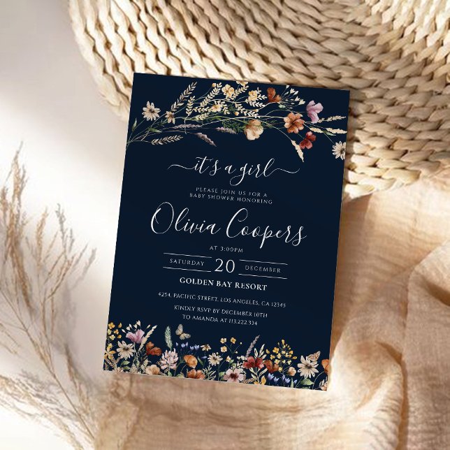 Convites Marinho Azul, Pequeno Vinho, Chá de fraldas (Criador carregado)