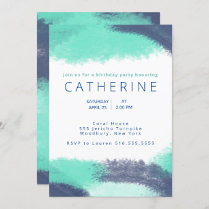 Convites Marinho Azul Pincel Azul Trave Festa de aniversár