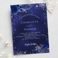 Marinho azul prata brilha no casamento floral de l