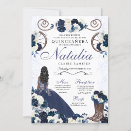 Convites Marinho Azul Ranchero Princess Dress Quinceanera