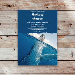 Convites Marinho Azul Sob O Casamento De Praia No Oceano Oc