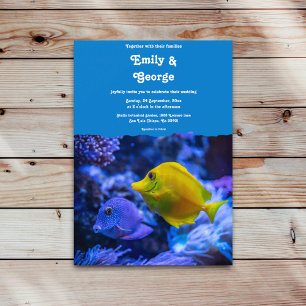 Convites Marinho Azul Submarino Peixe  Casamento náutico