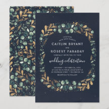 Marinho Azul Teal Verde e Dourado | Greenery Weddi