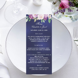 Convites Marinho azul violeta floral janto do casamento