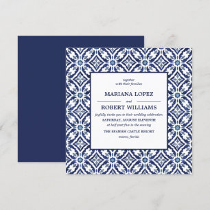 Convites Marinho Azulejo  Azulejo espanhol Casamento