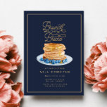 Convites Marinho Blue Blueberry Pancakes Chá de panela Brun<br><div class="desc">Convite para Chá de panela de Panquecas Azul-Azul-marinho Bruneakes</div>