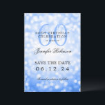 Convites Marinho Blue Bokeh 60th Birthday Salvar Data / Det<br><div class="desc">Design de "60ª Festa de aniversário" elegante com luzes Bokeh e nome personalizado   texto de detalhes. Fácil de usar e fácil de personalizar. Faça o pedido hoje!</div>