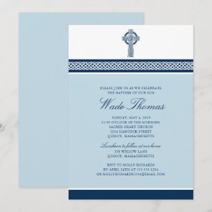 Convites Marinho Blue Cross Baptism