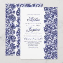 Marinho Blue Lace Elegante e casamento moderno