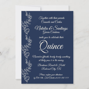 Convites Marinho Blue Off White Twin Boy Fiesta de Quince