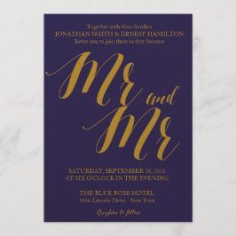 Convites Marinho Blue Rustic Chic Sr. e Sr. Gay Wedding