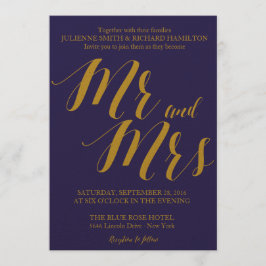 Convites Marinho Blue Rustic Chic Sr. e Sra. Wedding