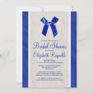 Convites Marinho Blue Vintage Arco Linen Chá de panela Con