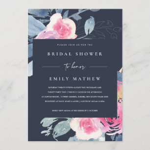 CONVITES MARINHO BLUSH BLUE FLORCOR CHÁ DE PANELA