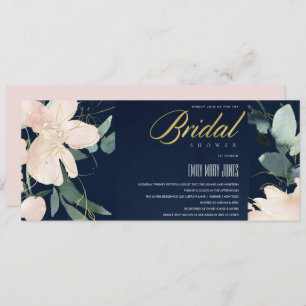 CONVITES MARINHO BLUSH FLORAL BUNCH WATERCOLOR CHÁ DE PANEL