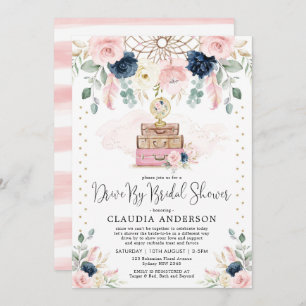 Convites Marinho Boêmia Viagem de  de Blush por Chá de pane