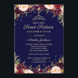 Convites Marinho Borgonha - Doce Floral Elegante Dezesseis<br><div class="desc">Mais bonito 16 Convites florais na Loja Little Bayleigh!</div>