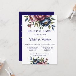 Convites Marinho Borgonha e Janto de Ensaio de Peony Escamu