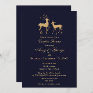 Convites Marinho Buck e Doze Casais Dourados de inverno Chá