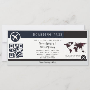 Convites Marinho Burgundy Map Embarcado Pass Casamento