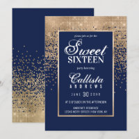 Marinho Chic Dourado Glitter Confetti Foto Sweet 1