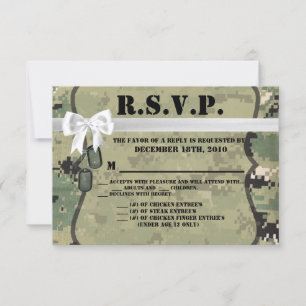 Convites marinho da placa R.S.V.P 5x3.5 Tipo III Três Digit