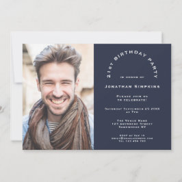 Convites Marinho de aniversário de 21 anos masculino do  de