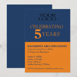 Convites Marinho de aniversário do logotipo comercial