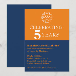 Convites Marinho de aniversário do logotipo comercial