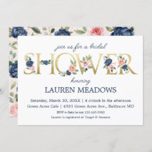 Marinho de Aquarela e Chá de panela Floral Coral