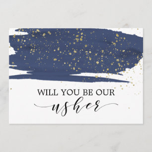 Convites Marinho De Aquarela E Dourado Você Será Nosso Ocup