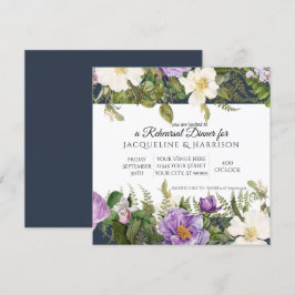 Convites Marinho de ensaio Roxo Rosa de marfim