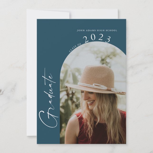 Convites Marinho de Foto Mínimo Moderno - Festa de formatur (Frente)