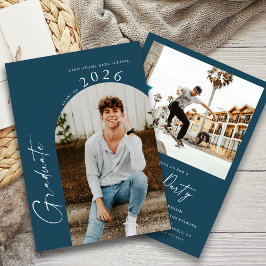 Convites Marinho de Foto Mínimo Moderno - Festa de formatur