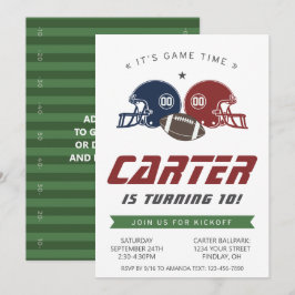 Convites Marinho de futebol americano vermelho, qualquer Fe