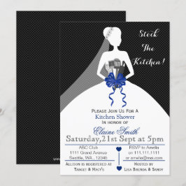 Convites Marinho de Mod estoque o Chá de panela da cozinha 